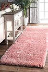 imsid Home Modern Shaggy Round Carpets And Rugs For Hall, Offices, Kitchens, Bedroom, Living Room And Cabins (2 X 6 Feet, Pink)