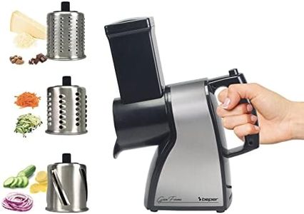 BEPER BP.400 Affetta verdure e Grattugia Elettrica per Formaggio in Acciaio - Grattugia Formaggio, Affetta o Taglia Verdure a Julienne