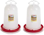Little Giant Extra Large 3-Gallon Capacity Heavy-Duty Plastic Gravity Fed Poultry Waterer System (2 Pack)