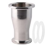 Metaland Reducer Tri Clamp Tube 2" Tube OD to 1-1/2" Tube OD Stainless Steel Sanitary Fitting