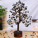 Crystal Divine Black Tourmaline Crystal Tree Handmade Home Decor Items Crystal Bonsai Tree Showpiece for Home Decor Vastu Gift Items for Home Decoration Hall Decoration Items Healing Crystals Tree