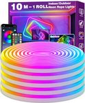 AILBTON Led Neon Rope Lights,32.8Ft Flexible Led Rope Lights,Control with App/Remote,Multiple Modes,Music Sync Gaming Led Neon Strip Lights for Bedroom，IP65 Outdoor RGB Neon Lights Waterproof