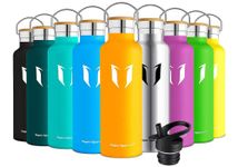 Super Sparrow Stainless Steel Water Bottle - 750ml - Vacuum Insulated Metal Water Bottle - Standard Mouth Flask - BPA Free - Straw Water Bottle for Gym, Travel, Sports