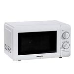 Daewoo KOR6N35S 800W, 20L Microwave | Easy Clean Stainless Steel Interior | 6 Power Levels | Manual 30 Minute Timer | Glass Turntable |- White…