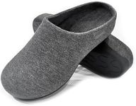 Aitann Men's Orthopedic Clog Slippers With Arch Support, For Plantar Fasciitis Pain Relief, Non-Slip on House Shoes (GREY, UK8, wide)