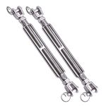 LordHardware Stainless Steel 1/2 Inch M12 Jaw and Jaw Turnbuckles for Tensioning Cable Rope Chain 2200 lbs Load (2)