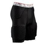 McDavid Hex Short with Contoured Wrap Around Thigh, Medium, Black