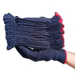 QTM Pack Of 10 Pair Knitted Cotton Plain Winter/Normal Use Hand Gloves Reusable Washable Knitted Cotton Hand Gloves Unisex For Industrial And Work Purpose Safety Hand Gloves