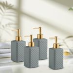 The Better Home Ceramic Soap Dispenser 350ML (4Pcs) Soap Dispenser for Bathroom | Soap Dispenser Set | Soap Dispenser for Kitchen | Hand Soap Dispenser | Soap Dispenser for Wash Basin