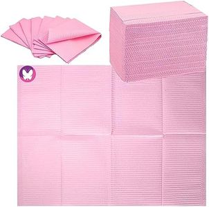 GoLashFun Nail Art Table Mats Disposable Nail Paper Towels,50PCS Pink Waterproof 3 Ply Nail Art Paper 13" X 17" Pads for Nail Table Decoration Kit,Nail Art Accessories