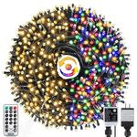 Tcamp Color Changing Christmas Tree Lights Outdoor Indoor, 800 LED 262ft Warm White Multicolor Christmas String Lights 11 Modes Remote Memory Timer Function for Christmas Party Home Decor