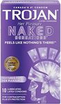 TROJAN Her Pleasure Naked Sensations Lubricated Latex Condoms, 10 Count