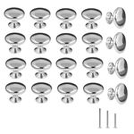 ShipeeKin 20x Silver Polished Chrome Cabinet Hardware Round Mushroom Door Pull Handle Knob 30mm for Cabinet Cupboard Wardrobe Drawer Bedroom Bathroom Racks Furniture ect.