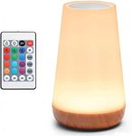 Dxles LED Table Lamp, LED Touch Night Light, USB Rechargeable, Remote Control Dimmable Light with Muti-Colour Modes, Timer, Portable Beside Lamp for Bedroom, Living Room, Camping, Kids, Baby