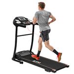 BTM Electric Treadmill Folding Motorized Runing Jogging Walking Machine for Home use,Powerful 1.5HP Motor│Manual Incline│LED Display│Pulse Monitor Bluetooth APP,Cup Holder│12 Pre-Programs