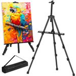 VAIIGO Easel Stand for Painting Wedding Sign Poster Easel Display Folding Art Easel Adjustable 153cm Tabletop Floor Metal Easel Tripod Easel for Wedding Painting Shower Sign Easel Stand(1Pack, Black)