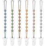 Eascrozn Baby Pacifier Clip, 6 Pack