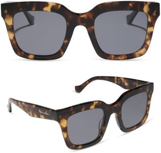 DIFF | TravisMathew | Valencia Oversized Square Sunglasses for Women | UV400 Polarized Protection | Tortoise + Grey