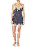 Natori Women's Plus Size Enchant Slinky Chemise, Night Blue/Rose, 2X