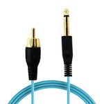 AWADUO Tattoo Clip Cord Gold-plated Cable, Professional Rubber Tattoo Clip Line Cable 6.35mm to RCA OD 2.2 Cords for Tattoo Pen/Rotary Tattoo Machine(Blue/1.8M)