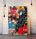 CanvasArtShop BANKSY GRAFFITI FOLLOW YOUR DREAMS CANVAS WALL ART PRINT ARTWORK BRAINWASH (36in x 24in / 91cm x 60cm)