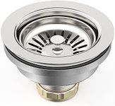 BOTEMY B9173 Kitchen Sink Drain Assembly 3-1/2 inch with Removable Sink Strainer Basket/Stopper 304 Stainless Steel (Polish)