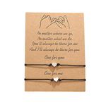 DORAFO String Bracelets, Braided Matching Bracelets Gift With Message Card For Mother, Daughter, Best Friend, Grandmother, Couples And Teacher -Heart For Women