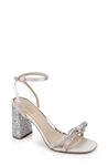 Jewel Badgley Mischka Women's Hillary Heeled Sandal, Champagne Satin, 11