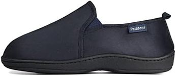 Padders Basil Mens Wide Fit Slip on Memory Foam Slippers - Soft Microsuede Upper and Close Back Design with Wide G Fitting for Extra Room and Ultimate Comfort
