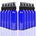 Youngever 10 Pack Plastic Spray Bottles 4 Ounce, Refillable Plastic Spray Bottles with Lids, Empty Fine Mist Plastic Mini Travel Bottles (Blue)