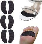 GQTJP Metatarsal Pads, Ball of Foot Cushions for Heels,Non Slip Foot Pads to Relief Pain All Day,Toe Pads Shoe Gummies for Heels, Heel Pads for Stop Feet from Sliding Forward (Black - 3 Pairs