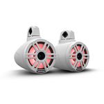 Rockford Fosgate M2WL-8H Color Optix Multicolor LED Lighted 8" 2-Way Marine Wake Tower Cans & Horn Speakers 300 Watts RMS / 1200 Watts Peak, Stainless & Sport Grilles, Mounting Hardware - White (Pair)