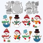 GLOBLELAND Christmas Snowman Cutting Dies Metal Winter Snowman Die Cuts Template for Paper Card Making Decoration DIY Scrapbooking Album Craft Decor