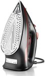 Sundu Steam Iron for Clothes with Rapid Heating Ceramic Coated Soleplate, 1500W with Precise Thermostat Dial, Self-Cleaning, Auto-Off, 350ml Water Tank for Home Clothes Ironing Use, Red