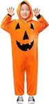 MODERNAZ Pumpkin dress for girls | unisex halloween pumpkin vegetable costume children fancy dress 2-10 yrs (Orange jumpsuit pumpkin, 5-6 years)