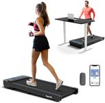 Goplus Walking Pad, 300 LBS Capacity Under Desk Treadmill with Remote & APP Control and LED Display, Portable Treadmills for Home Small, Office