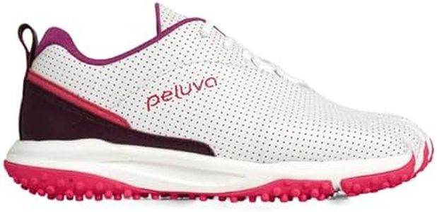 Peluva Apollo Golf | Women's 5-Toe, Zero-Drop Barefoot, Leather Shoe White/Berry