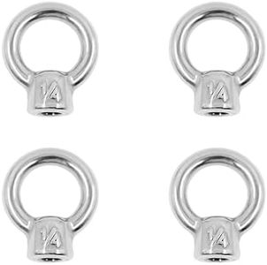 Lifting Eye Nuts,TTZEZE 316 Stainless Steel Eye Nut,1/4''Heavy Duty Marine Grade,Hardware Ring Shaped Eye Bolt 4 Pack