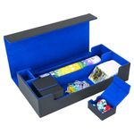IVODEELA Deck Box,X-Large Premium Card Game Deck Storage Case Fits Five Decks Card Box or more than 600 Sleeved Cards with Lidded Dice Tray Compatible for MTG,TCG,Yugioh,Magic,Commander,Black Blue