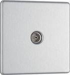 BG Electrical Screwless Flat Plate Single Co-Axial Socket