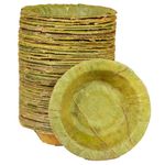 Healthy Edible's | Disposable | Siali Leaf Dessert Bowl (with Corrugated Sheets) | Small | 3.5 Inch | Set of 50 | (Green)