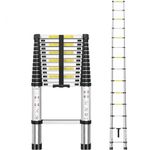 Telescopic Ladder 13.5FT, Lightweight Telescoping Ladder, Aluminum Sturdy Extend Ladder, Easily Use & Carry, Multi-Purpose Extension Ladder for Home Outdoor Attic RV with EN131 Certified, 330lbs Load