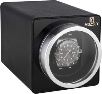 MOZSLY Single Watch Winder – Black Automatic Watch Rotator