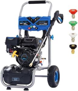 Ezasin Gas Powered Pressure Washer 3500 PSI - 2.3 GPM Heavy Duty High Power Washer,209CC 7HP Engine with 25Ft Pressure Hose, Axial Aluminum Pump, Soap Tank, 4 Quick Connect Nozzle (Black)