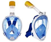 Kixre Snorkel Mask, Full Face Snorkel Mask Anti-Fog Anti-Leak 180°Panoramic View Snorkeling Mask Set with Detachable Camera and Adjustable Strips Snorkeling Mask Full Face for Adults
