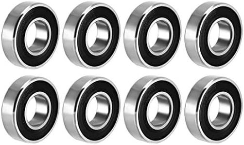 uxcell Deep Groove Ball Bearing 10mm x 22mm x 6mm Double Sealed Carbon Steel Bearings 8pcs