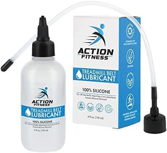 Action Fitness 100% Silicone Treadmill Belt Lubricant, 4-Ounce Bottle with Both an Application Tube and a Twist Spout Cap - Easy to Apply Lube, Controlled Flow, Full Belt Width Lubrication - Odorless