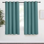 NICETOWN Blackout Drape for Nursery, Sea Teal, 1 Panel, 55 by 68-inch, Home Fashion Thermal Insulated Blackout Room Darkening Curtain/Drapery with Ring Top