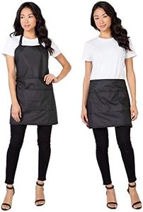 Betty Dain Women's Signature Switch Salon Stylist & Nail Tech Apron with Pockets, Cosmetology Waist Apron/Tool Skirt, Chemical, Bleach, and Water Proof, Pockets with Zippered Bottoms, Black