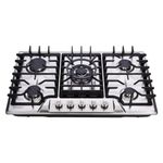 Kyerbaino Gas Cooktop 30 Inch, Built-in 5 Burners Gas Stovetop Stainless Steel LPG/NG Convertible Gas Stove Dual Fuel Sealed Gas Cooktop